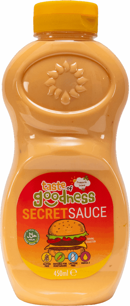 Bottle of taste of goodness Secret Sauce sauce