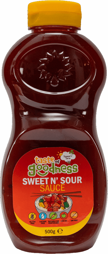 Bottle of taste of goodness Sweet N' Sour sauce
